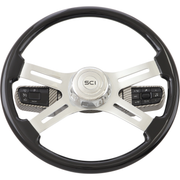 #9505 For Kenworth and Peterbilt trucks (2023 newer)-Must use classic SCI Wheel 18" only -Does not include switches -Includes Hub Adapter Steering Wheel Hub Light Gray