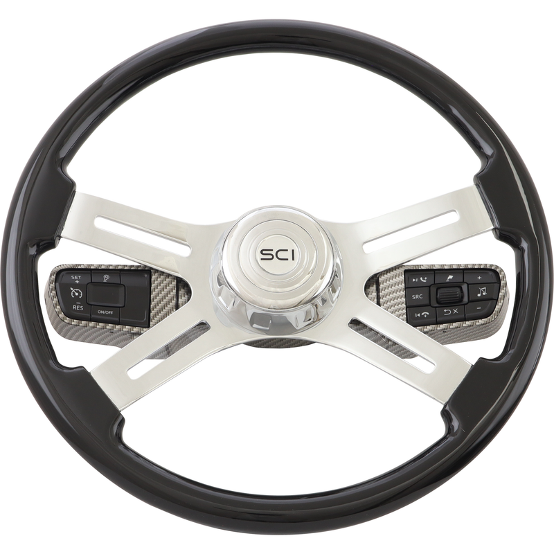 #9505 For Kenworth and Peterbilt trucks (2023 newer)-Must use classic SCI Wheel 18" only -Does not include switches -Includes Hub Adapter Steering Wheel Hub Light Gray