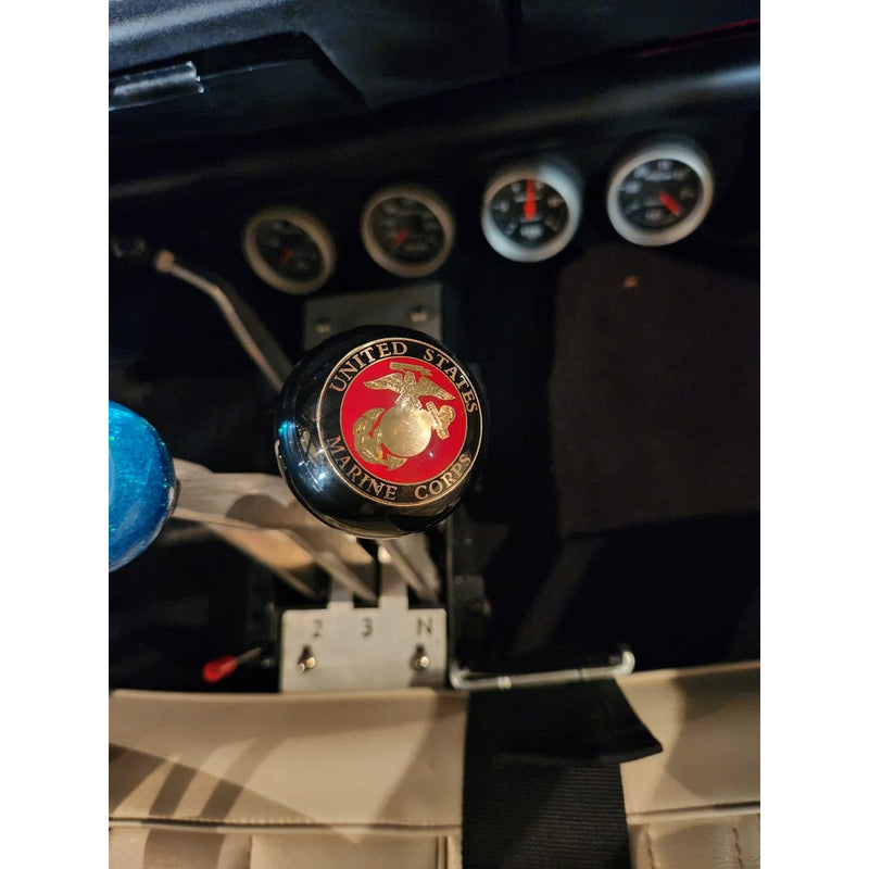 Black U.S. Marine Corps Shift Knob #EM-AF-M-BLK (1/2"-13 female threads)