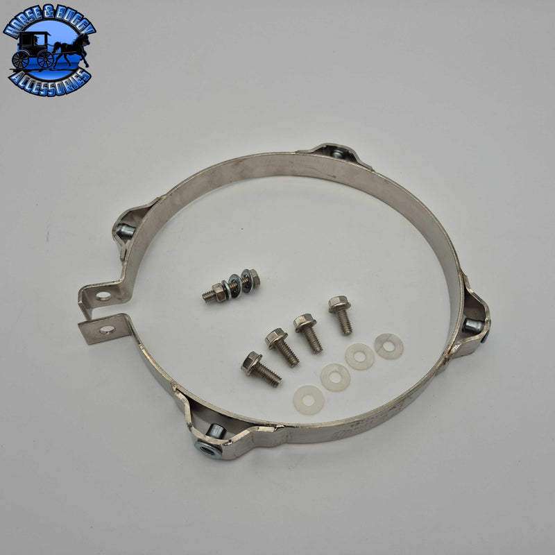 DP-85SC-900-4N SHIELD CLAMP ASSY PETE6" EXHAUST BRACKET W/STRAIGHT PLATE Dark Gray