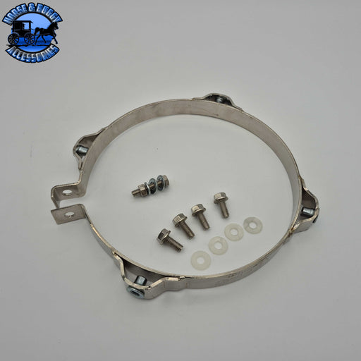 DP-85SC-900-4N SHIELD CLAMP ASSY PETE6" EXHAUST BRACKET W/STRAIGHT PLATE Dark Gray