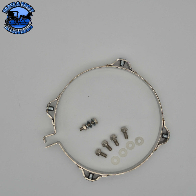 DP-85SC-900-4N SHIELD CLAMP ASSY PETE6" EXHAUST BRACKET W/STRAIGHT PLATE Dark Gray