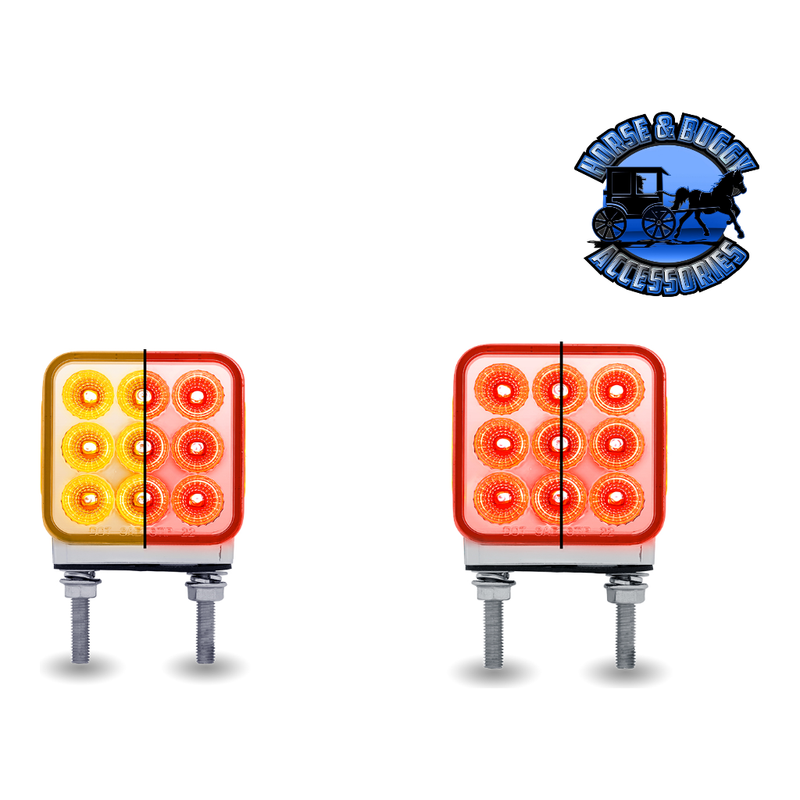 3" Double Face LEDs - Trux Dual Revolution (Choose Style and Color) DOUBLE FACE Amber/Red Stop Turn & Tail to Red Double Post - 30 Diodes Dark Slate Gray
