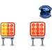 Dark Slate Gray 3" Double Face LEDs - Trux Dual Revolution (Choose Style and Color) 3" DOUBLE FACE Amber/Red Stop Turn & Tail to Red Double Post - 30 Diodes