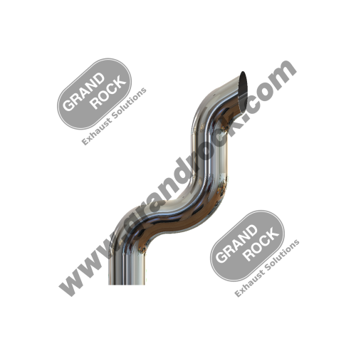 DTS-5C  STACK DUMP,5"3-BEND OD/MITER CHR