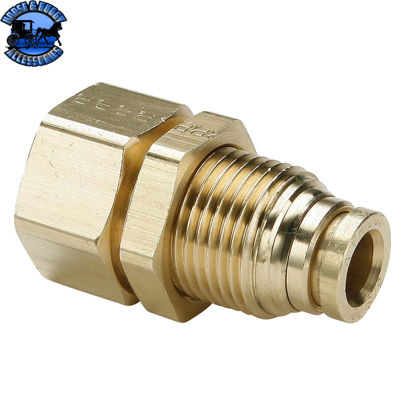 LP-1608793 Parker DOT Brass Air Brake Fitting - Push-to-Connect Female Bulkhead Union 1/2x1/2