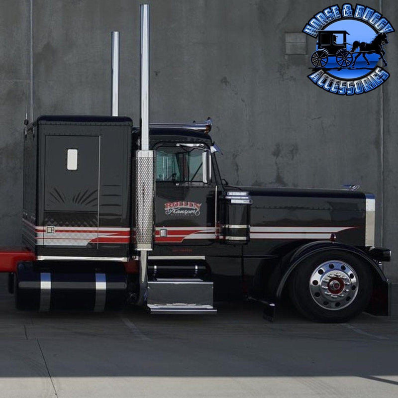 #KDROG-5CP PETERBILT 359 | 379 | 389G | OG OLD SCHOOL KIT (w/ 5" chrome y pipe) 10" mufflers (s.s. shields) EXHAUST Dark Slate Gray