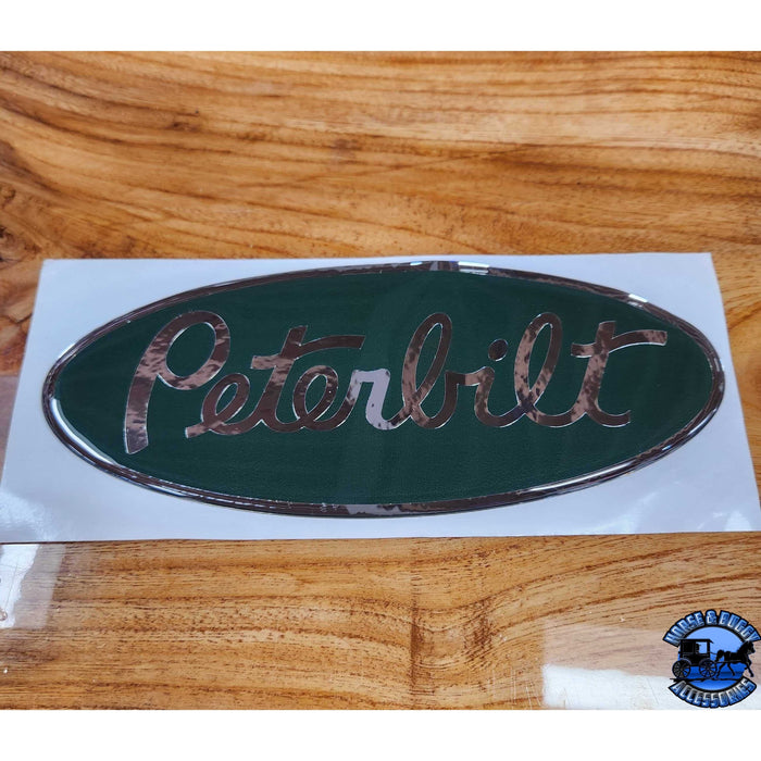 Sienna Custom Peterbilt Emblem Decal Replacements Made In The USA (Choose Color) Emblems Dark Green/Chrome