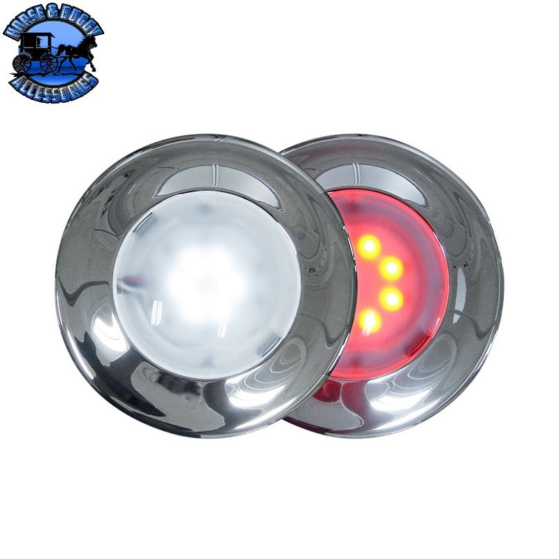 TN-E20-WCB0-1  6'' ORION WHITE/BLUE INTERIOR LIGHT W/CHROME RING