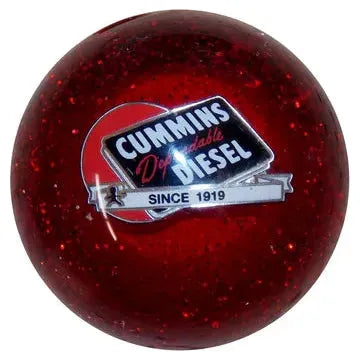 Cummins Logo Shift Knobs (M10x1.50 female threads) (Fits 5,6 speed manual Dodge Cummins Truck & Dodge Ram 2500, 3500) SHIFTER Dependable Diesel Red Glitter Dark Red