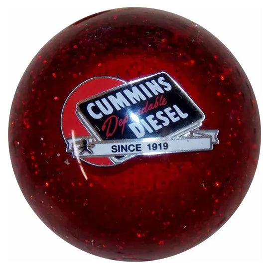 Black Cummins Emblem Brake Knobs (5/8"-11 female threads) brake knob Dependable Diesel Red Ball Red Glitter