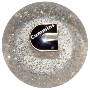 Cummins Logo Shift Knobs (M10x1.50 female threads) (Fits 5,6 speed manual Dodge Cummins Truck & Dodge Ram 2500, 3500) SHIFTER Clear Glitter Rosy Brown