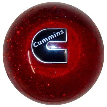 Cummins Logo Shift Knobs (M10x1.50 female threads) (Fits 5,6 speed manual Dodge Cummins Truck & Dodge Ram 2500, 3500) SHIFTER Red Glitter Dark Red