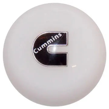 Light Gray Cummins Logo Shift Knobs (M10x.50 female threads) (Fits 5,6 speed manual Dodge Cummins Truck & Dodge Ram 2500, 3500) SHIFTER White