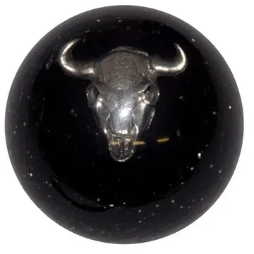 Black Cow Skull Shift Knobs (1/2"-13 female threads) SHIFTER Black Glitter
