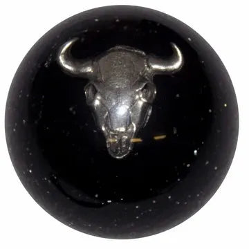 Black Cow Skull Brake Knobs (5/8"-11 female threads) brake knob Black Glitter