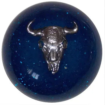 Midnight Blue Cow Skull Shift Knobs (1/2"-13 female threads) SHIFTER Blue Glitter