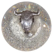 Cow Skull Shift Knobs (1/2"-13 female threads) Twisted Shifterz (Choose Color) SHIFTER Clear Glitter Dark Gray