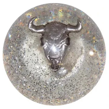 Cow Skull Shift Knobs (1/2"-13 female threads) Twisted Shifterz (Choose Color) SHIFTER Clear Glitter Dark Gray
