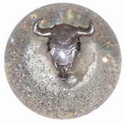 Cow Skull Brake Knobs (5/8"-11 female threads) Twisted Shifterz (Choose Color) brake knob Clear Glitter Rosy Brown