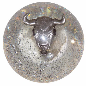 Cow Skull Brake Knobs (5/8"-11 female threads) Twisted Shifterz (Choose Color) brake knob Clear Glitter Rosy Brown