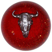 Cow Skull Shift Knobs (1/2"-13 female threads) Twisted Shifterz (Choose Color) SHIFTER Orange Glitter Dark Red