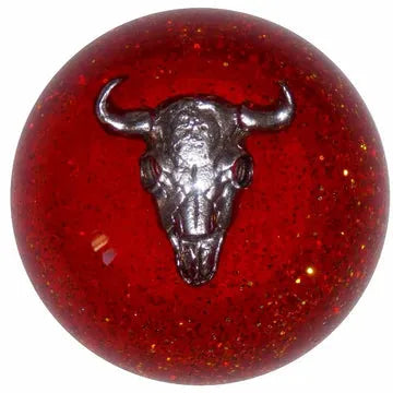 Cow Skull Brake Knobs (5/8"-11 female threads) Twisted Shifterz (Choose Color) brake knob Orange Glitter Dark Red