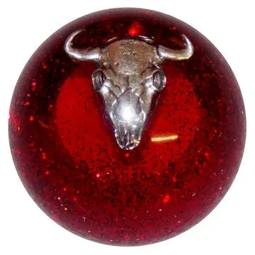 Cow Skull Shift Knobs (1/2"-13 female threads) Twisted Shifterz (Choose Color) SHIFTER Red Glitter Dark Red