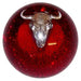 Dark Red Cow Skull Shift Knobs (1/2"-13 female threads) SHIFTER Red Glitter