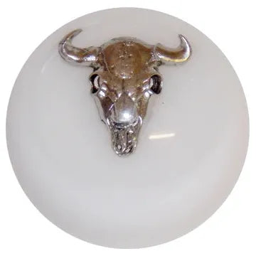 Cow Skull Shift Knobs (1/2"-13 female threads) Twisted Shifterz (Choose Color) SHIFTER White Light Gray