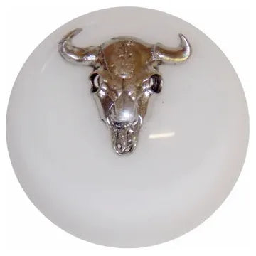 Cow Skull Brake Knobs (5/8"-11 female threads) Twisted Shifterz (Choose Color) brake knob White Gray