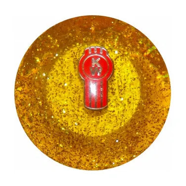 Kenworth Emblem Shift Knobs (1/2"-13 female threads) Twisted Shifterz (Choose Color) SHIFTER Amber Glitter Dark Goldenrod
