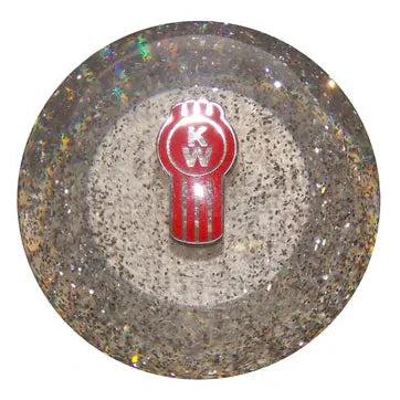 Kenworth Emblem Shift Knobs (1/2"-13 female threads) Twisted Shifterz (Choose Color) SHIFTER Clear Glitter Dim Gray