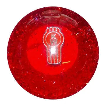 Kenworth Emblem Shift Knobs (1/2"-13 female threads) Twisted Shifterz (Choose Color) SHIFTER Red Glitter Firebrick