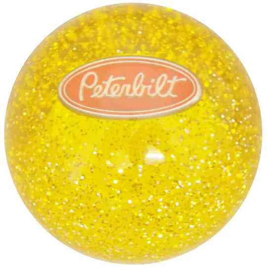 Gold Peterbilt Emblem Shift Knobs (1/2"-13 female threads) SHIFTER Amber Glitter