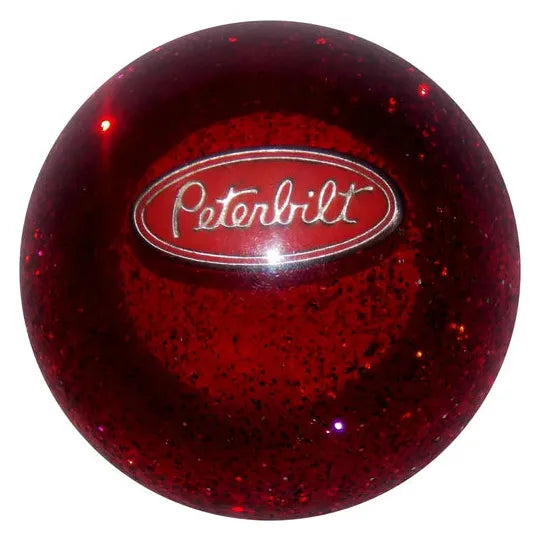 Black Peterbilt Emblem Brake Knobs (5/8"-11 female threads) brake knob Red Glitter