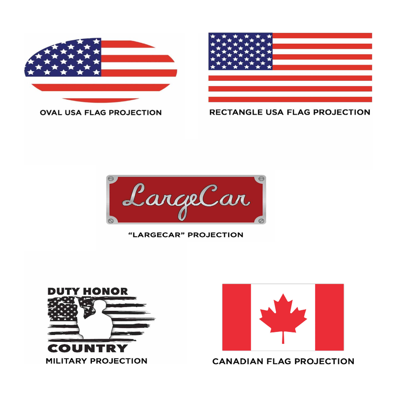 Trux LED Projector Door Light for Kenworth/Peterbilt (OEM fitment) (Choose Style) DOOR LIGHT Oval USA Flag - Driver Side,Oval USA Flag - Passenger Side,Rectangle USA Flag - Driver Side,Rectangle USA Flag - Passenger Side,"Largecar" - Driver Side,"Largecar" - Passenger Side,Military - Driver Side,Military - Passenger Side,Canadian Flag - Diver Side,Canadian Flag - Passenger Side,Mexico Flag Drivers side,Mexico Flag Passenger side Dark Slate Gray