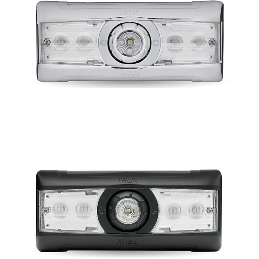 Light Gray Trux LED Interior Projector Dome & Map Cab Light for Peterbilt - 9 Diodes (Choose Color) Chrome,Black