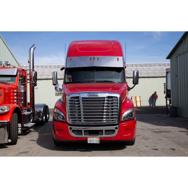 #f-3311 Aranda Freightliner Cascadia (high & mid roof) 18" drop visor (w/5 oem light holes) 2007-2024