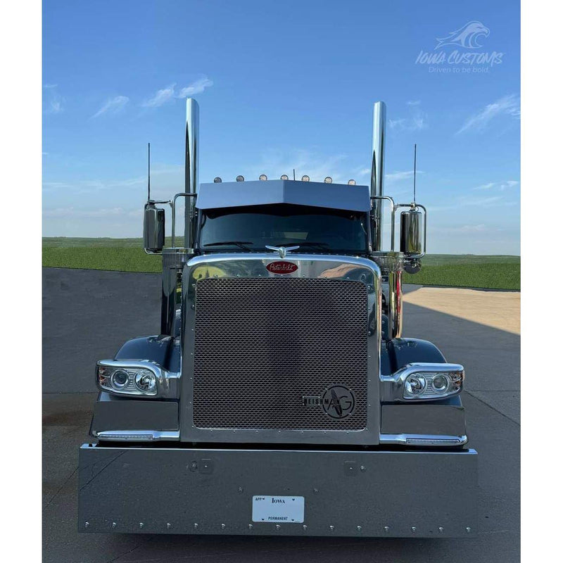 Iowa Customs Peterbilt (Kenworth T680, T880, W990) (Peterbilt 567, 579, 589) Visors (Mounts to Factory Visor Brackets) (Choose style) PETERBILT VISOR Ultra Cab / Bow Tie 14"x12",Ultra Cab / 12" Drop,Ultra Cab / 14" Drop,Flat Top Cab / Bow Tie 14"x12",Flat Top Cab / 12" Drop,Flat Top Cab / 14" Drop Dark Slate Gray