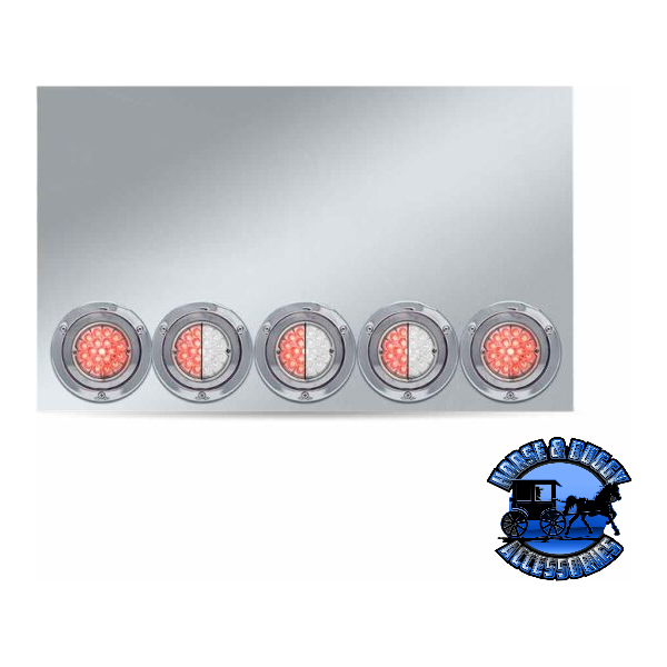 TU-9022LW2 (20″ Drop) Dual LED Rear Center Panel – Watermelon LEDs (Clear Lens) 304 Stainless Steel REAR CENTER PANEL Gray