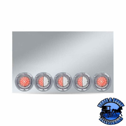 Gray TU-9022LW2 (20″ Drop) Dual LED Rear Center Panel – Watermelon LEDs (Clear Lens) 304 Stainless Steel REAR CENTER PANEL