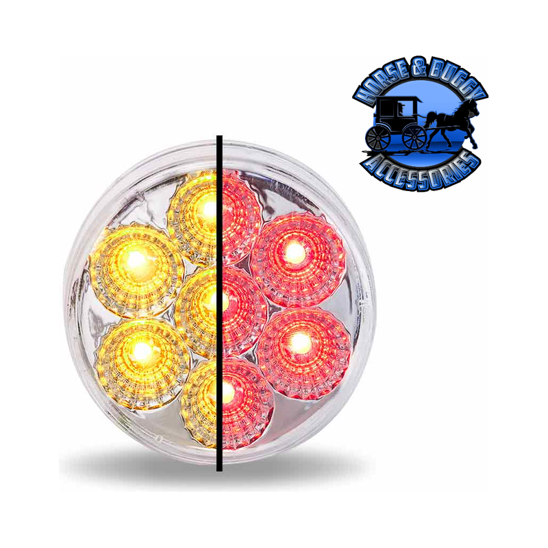 2.5" Round Trux Dual Revolution LEDs (Choose Color) 2.5" ROUND Amber to Red - 7 Diodes Light Gray
