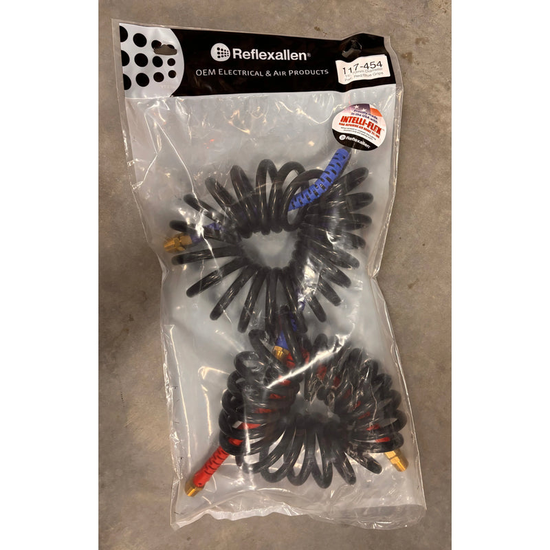 #117-454 (15 ft. Long) 70mm Diameter, (Pair) Red/Blue Grips AIR HOSE Slate Gray