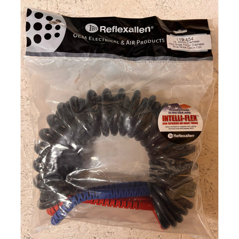 119-454  (15' Long) W/40MMID + 70MMID COMPACT COIL BLUE AND RED GRIPS AIR HOSE Rosy Brown