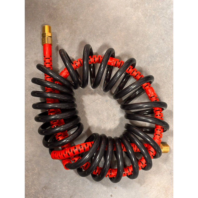 117-444 (15 ft. Long) w/40" Lead, 70mm Diameter (Pair) Red/Blue Grips AIR HOSE Dark Gray