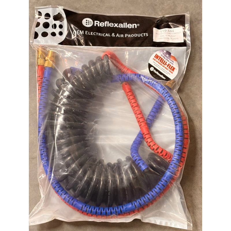 119-444 09-055000134 COMPACT COIL IN COIL (15 ft. Long) Red & Blue Grips, 40" Leads AIR HOSE Rosy Brown