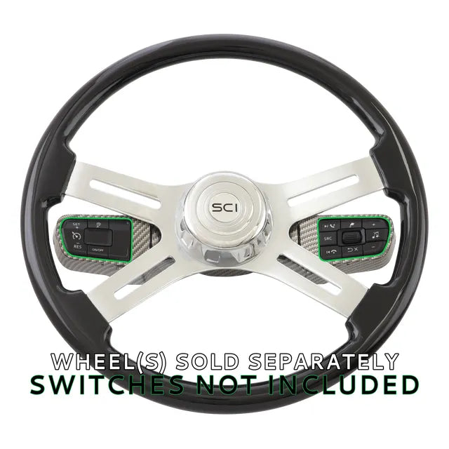 SC-9505C For Kenworth and Peterbilt trucks (2023 newer)-Must use classic SCI Wheel 18" only -Does not include switches -Includes Hub Adapter