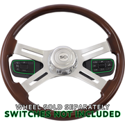 #9505 For Kenworth and Peterbilt trucks (2023 newer)-Must use classic SCI Wheel 18" only -Does not include switches -Includes Hub Adapter Steering Wheel Hub Light Gray