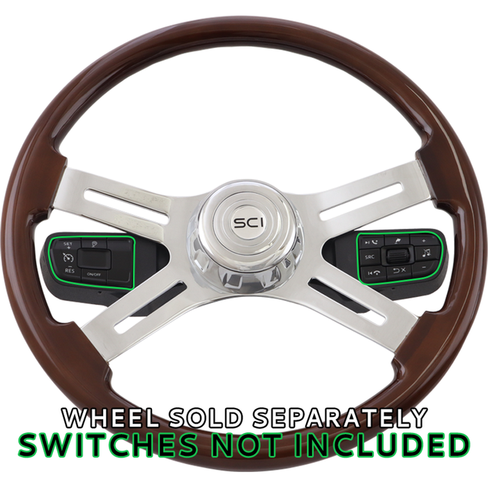 Light Gray #9505 For Kenworth and Peterbilt trucks (2023 newer)-Must use classic SCI Wheel 18" only -Does not include switches -Includes Hub Adapter Steering Wheel Hub